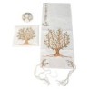 Tree of Life: Yair Emanuel Embroidered Polysilk Tallit - Brown