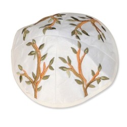 Tree of Life: Yair Emanuel Embroidered Polysilk Tallit - Brown