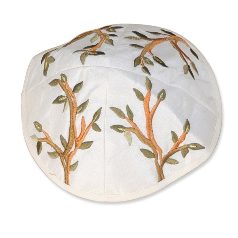 Tree of Life: Yair Emanuel Embroidered Polysilk Tallit - Brown