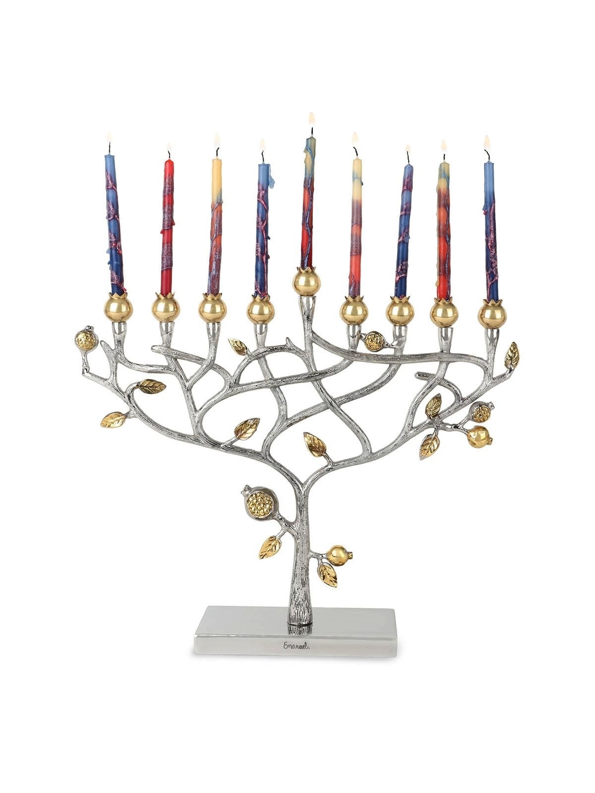 Yair Emanuel Pomegranate Tree Hanukkah Menorah