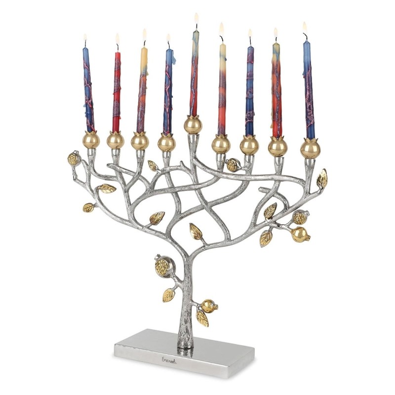Yair Emanuel Pomegranate Tree Hanukkah Menorah