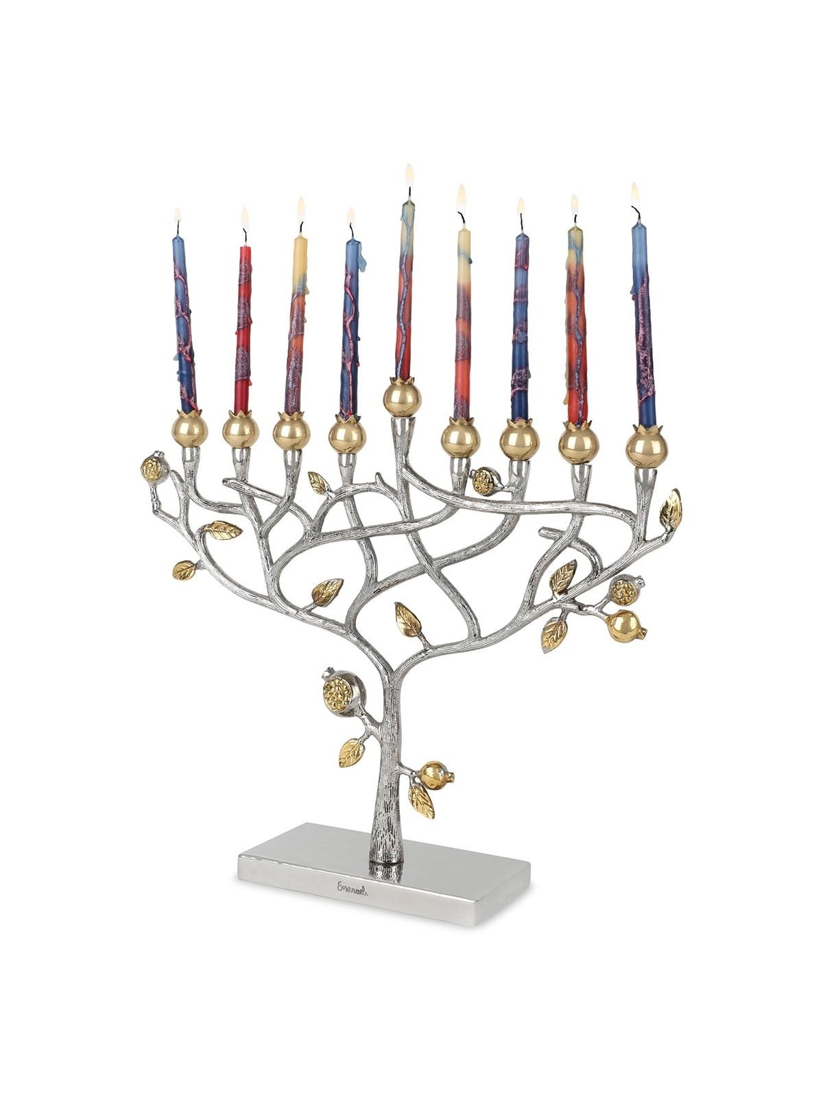 Yair Emanuel Pomegranate Tree Hanukkah Menorah
