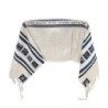 Yair Emanuel Embroidered Tallit Set With Square Patterns - Blue