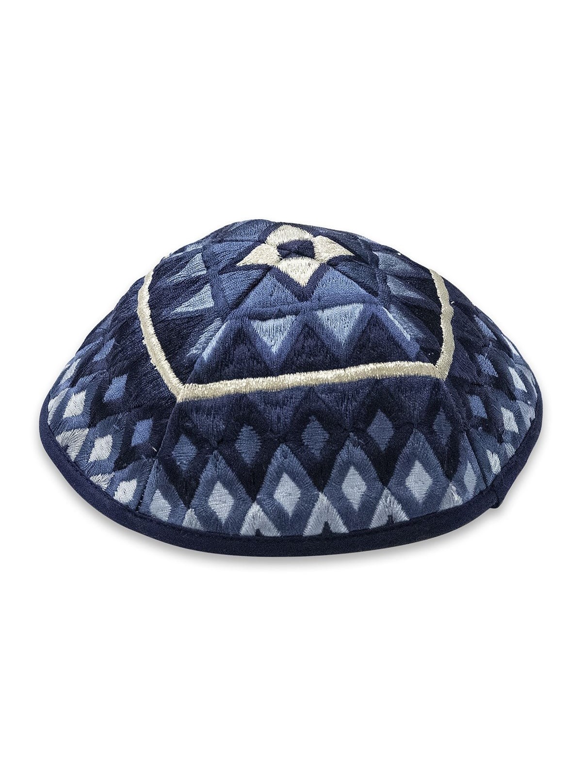 Yair Emanuel Embroidered Tallit Set With Square Patterns - Blue