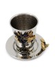 Elegant Tree of Life Kiddush Cup and Plate Set by Yair Emanuel