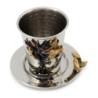 Elegant Tree of Life Kiddush Cup and Plate Set by Yair Emanuel