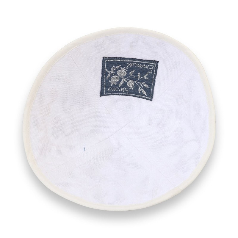 Yair Emanuel Embroidered Silk Kippah - Birds & Flowers