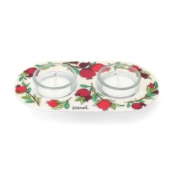 Yair Emanuel Painted Shabbat Tealight Candle Holder Set - Choice of De