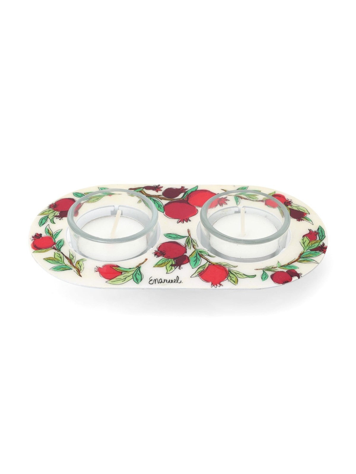 Yair Emanuel Painted Shabbat Tealight Candle Holder Set - Choice of De