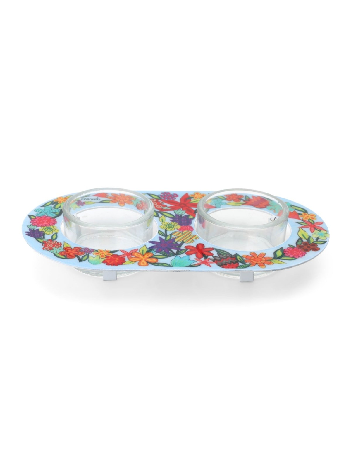 Yair Emanuel Painted Shabbat Tealight Candle Holder Set - Choice of De