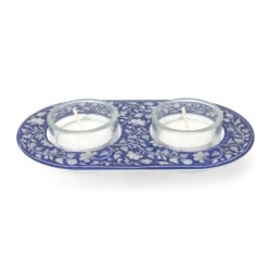 Yair Emanuel Painted Shabbat Tealight Candle Holder Set - Choice of De
