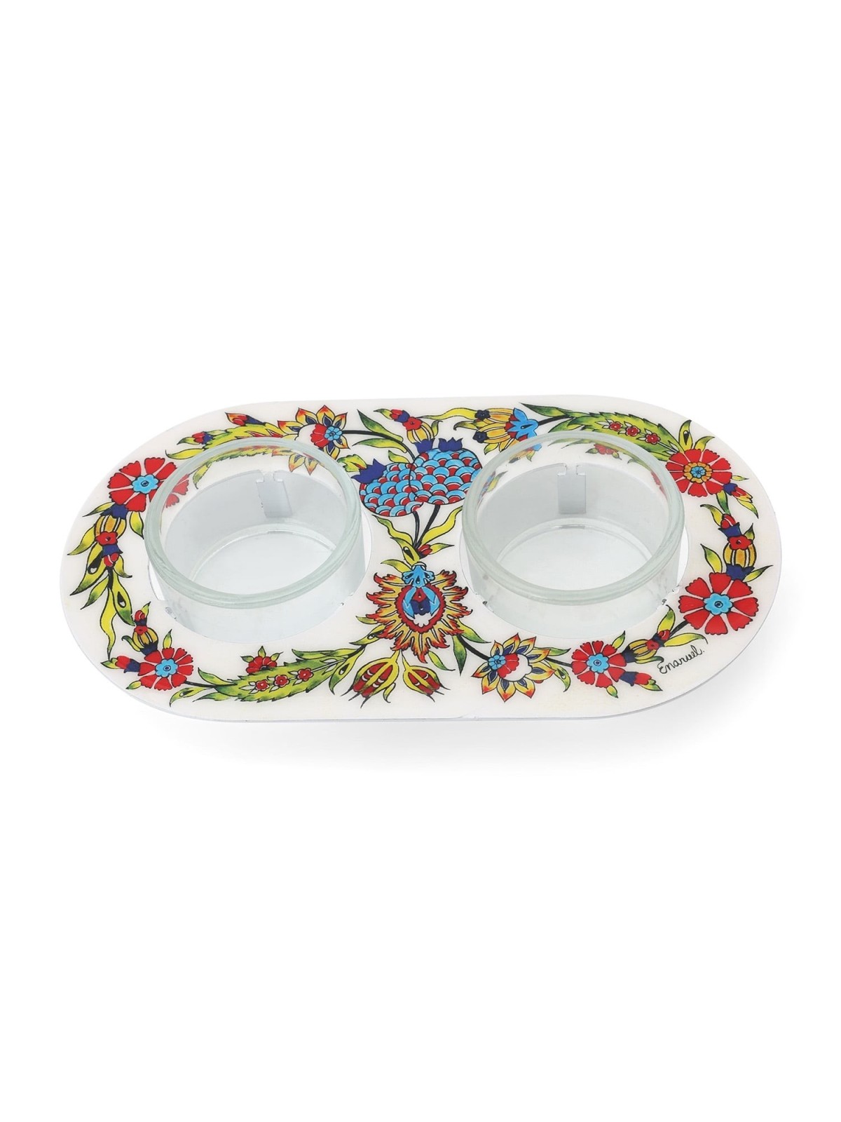 Yair Emanuel Painted Shabbat Tealight Candle Holder Set - Choice of De