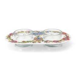 Yair Emanuel Painted Shabbat Tealight Candle Holder Set - Choice of De