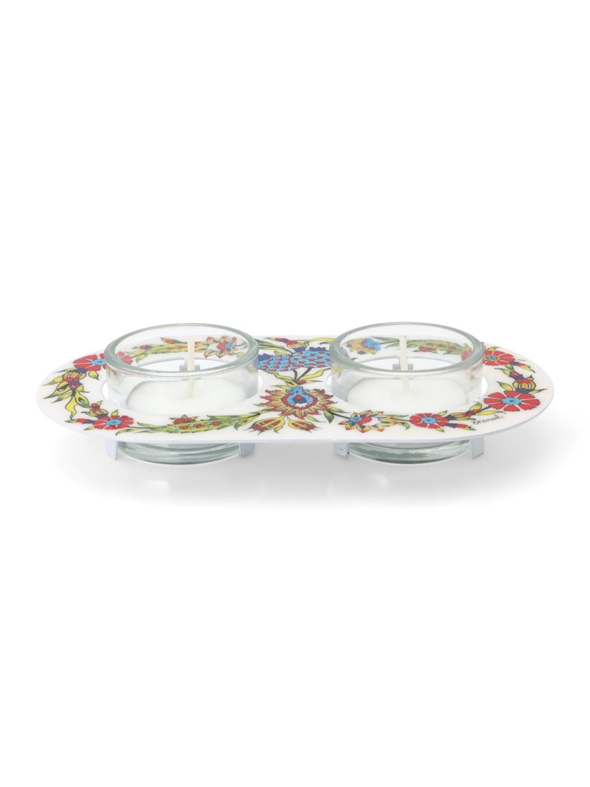 Yair Emanuel Painted Shabbat Tealight Candle Holder Set - Choice of De