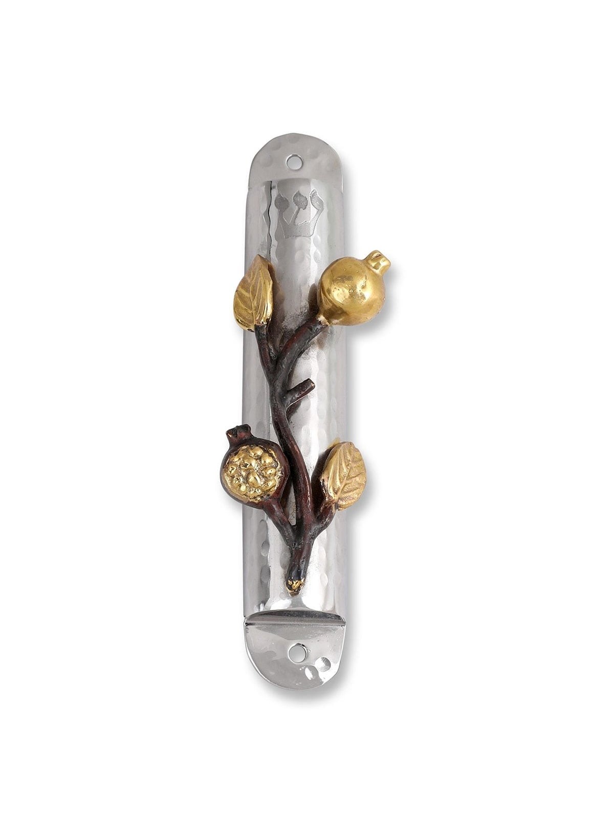Yair Emanuel Stainless Steel Mezuzah Case - Pomegranates
