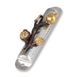 Yair Emanuel Stainless Steel Mezuzah Case - Pomegranates