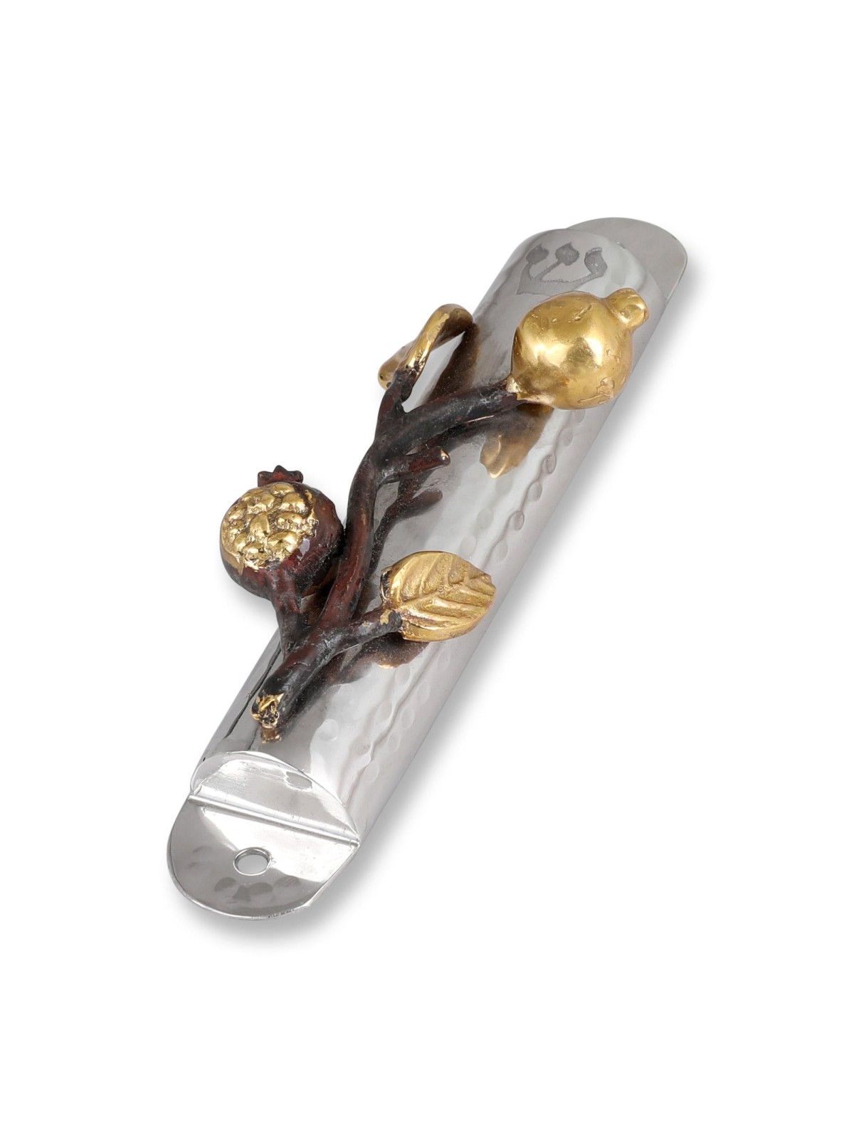 Yair Emanuel Stainless Steel Mezuzah Case - Pomegranates