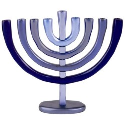 Yair Emanuel Classic Anodized Aluminum Hanukkah Menorah - Blue