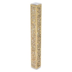 Yair Emanuel Aluminum Pomegranate and Floral Mezuzah