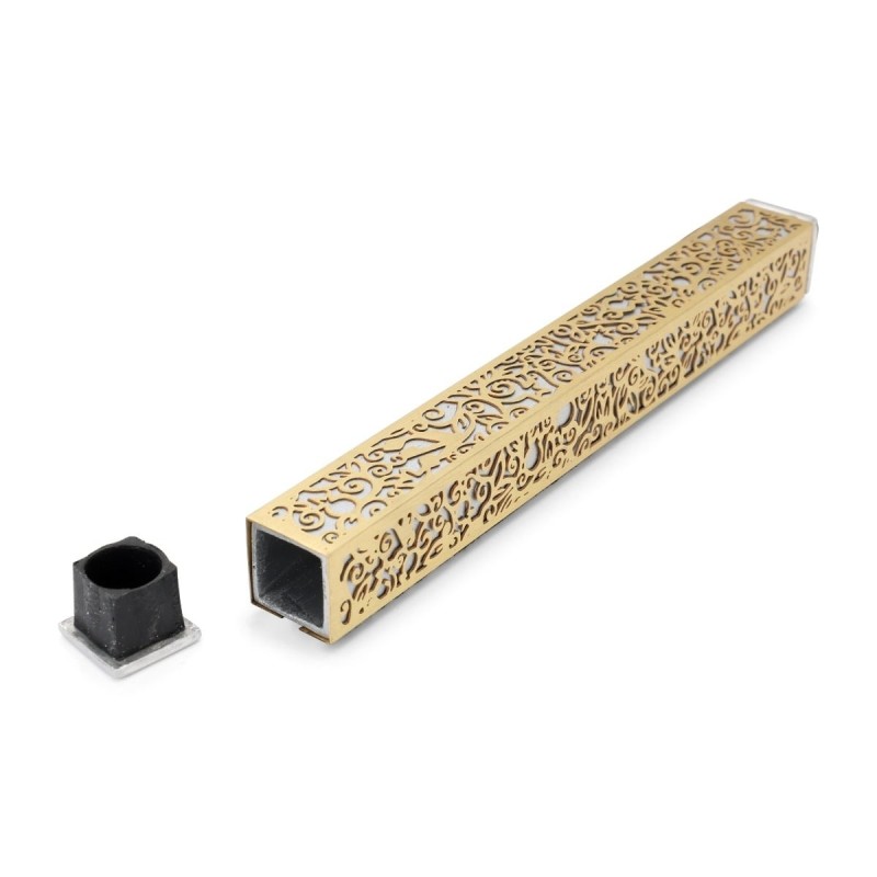 Yair Emanuel Aluminum Pomegranate and Floral Mezuzah