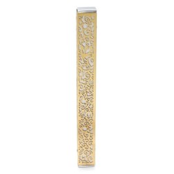 Yair Emanuel Aluminum Pomegranate and Floral Mezuzah