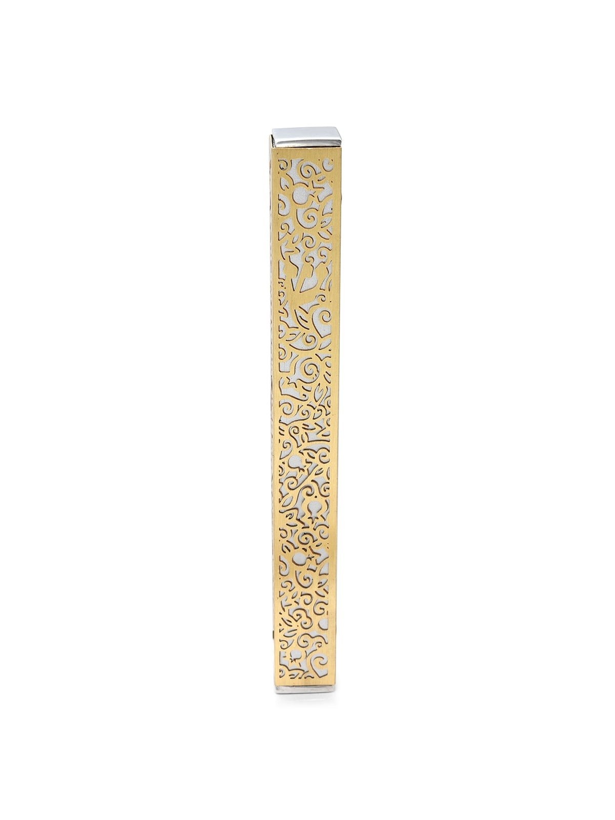 Yair Emanuel Aluminum Pomegranate and Floral Mezuzah