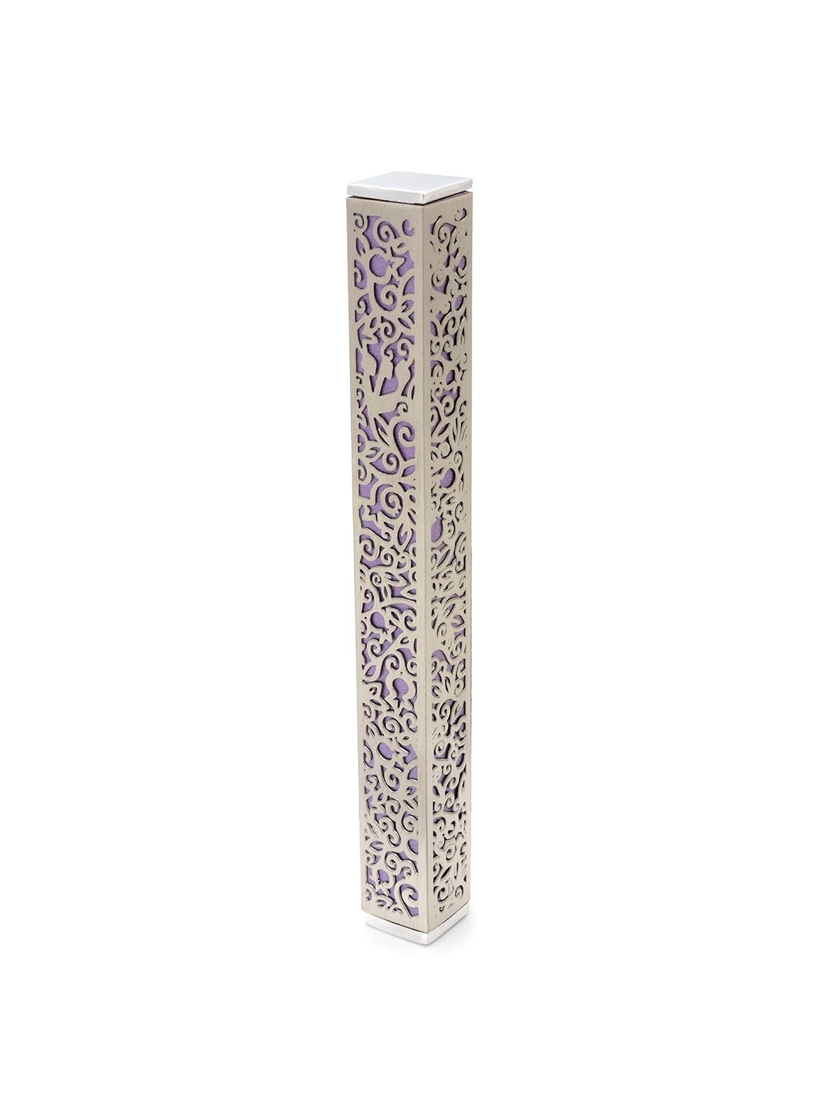 Yair Emanuel Aluminum Pomegranate and Floral Mezuzah