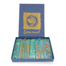 Seven Species: Yair Emanuel Set of Seven Wooden Mezuzahs