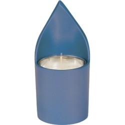 Flame: Yair Emanuel Anodized Aluminum Memorial (Yahrzeit) Candle Holde