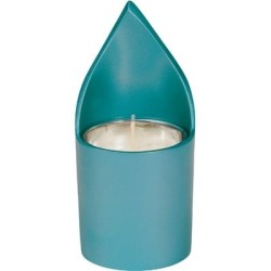 Flame: Yair Emanuel Anodized Aluminum Memorial (Yahrzeit) Candle Holde