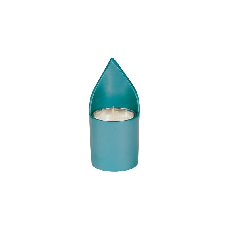 Flame: Yair Emanuel Anodized Aluminum Memorial (Yahrzeit) Candle Holde