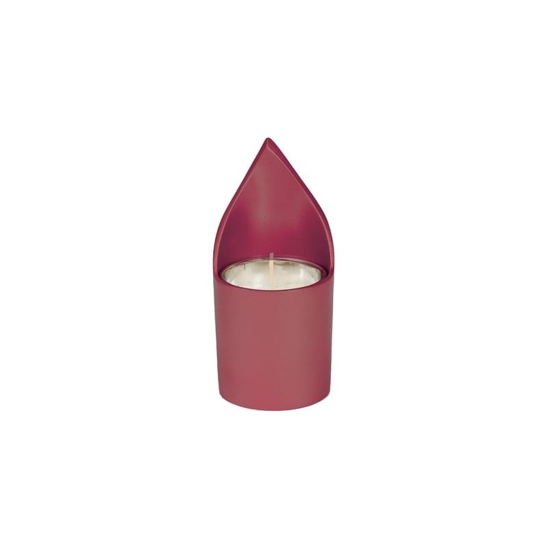 Flame: Yair Emanuel Anodized Aluminum Memorial (Yahrzeit) Candle Holde