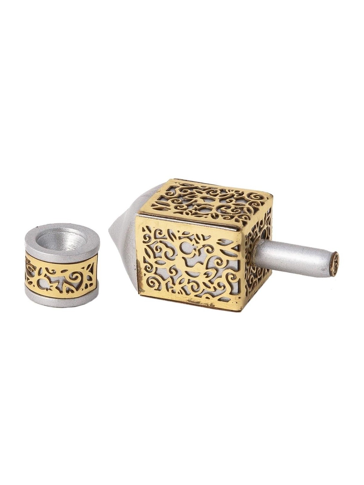 Yair Emanuel Pomegranate & Floral Pattern Dreidel (In Range of Colors)