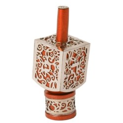 Yair Emanuel Pomegranate & Floral Pattern Dreidel (In Range of Colors)
