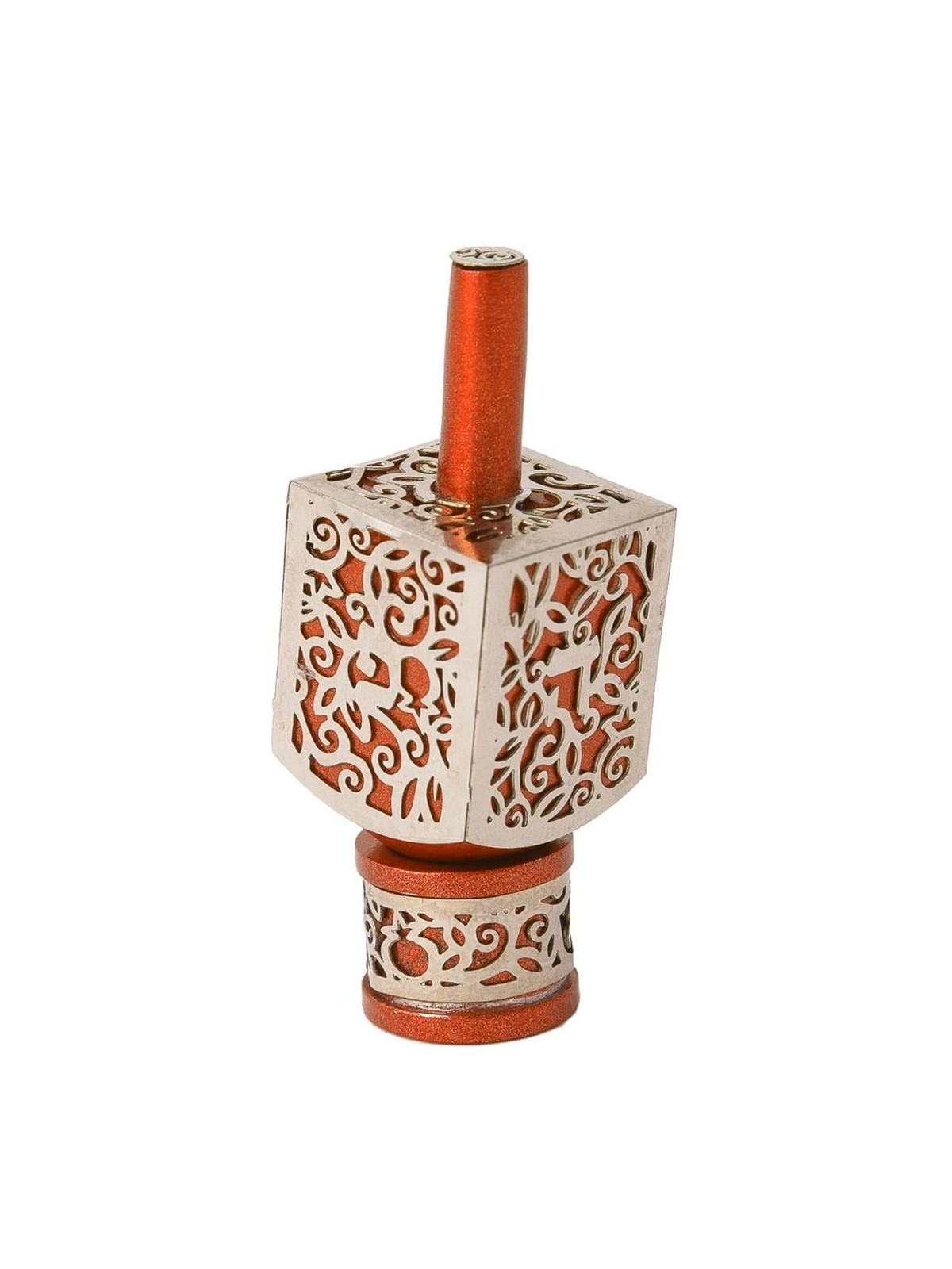 Yair Emanuel Pomegranate & Floral Pattern Dreidel (In Range of Colors)
