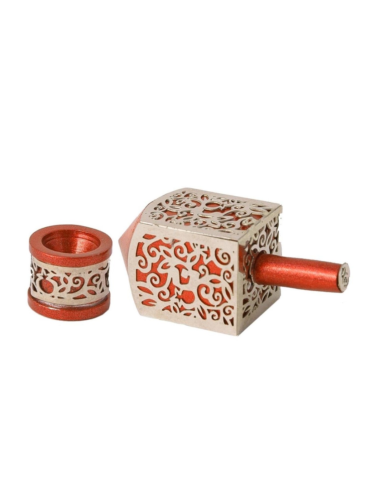 Yair Emanuel Pomegranate & Floral Pattern Dreidel (In Range of Colors)