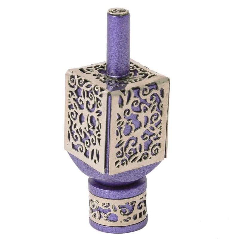 Yair Emanuel Pomegranate & Floral Pattern Dreidel (In Range of Colors)