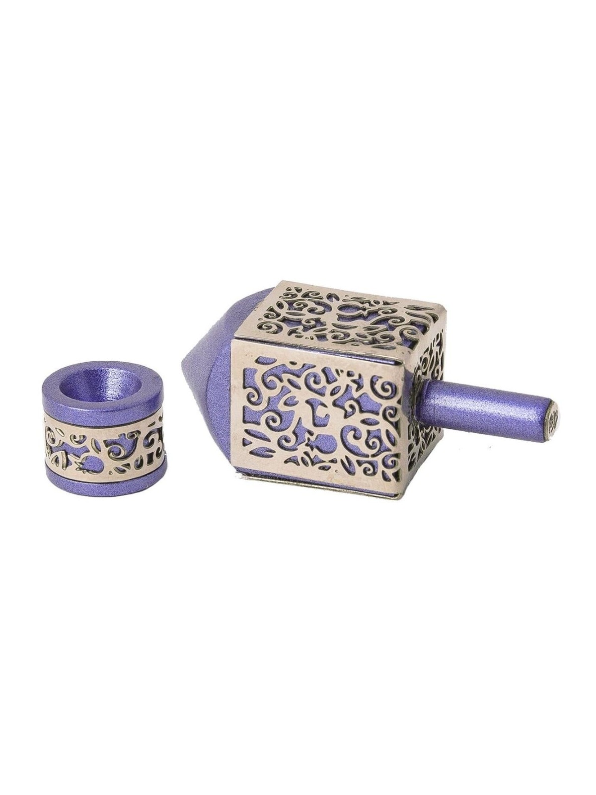 Yair Emanuel Pomegranate & Floral Pattern Dreidel (In Range of Colors)