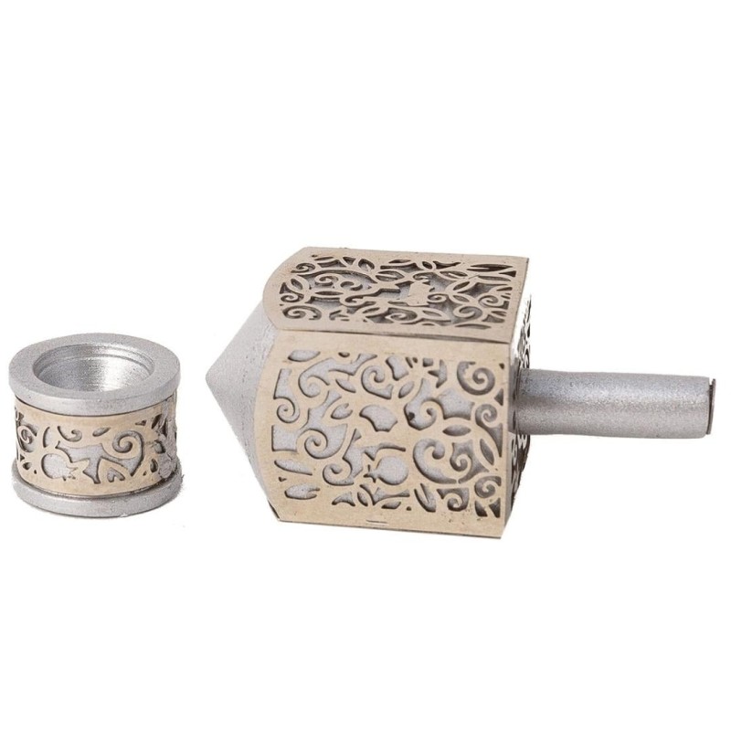 Yair Emanuel Pomegranate & Floral Pattern Dreidel (In Range of Colors)