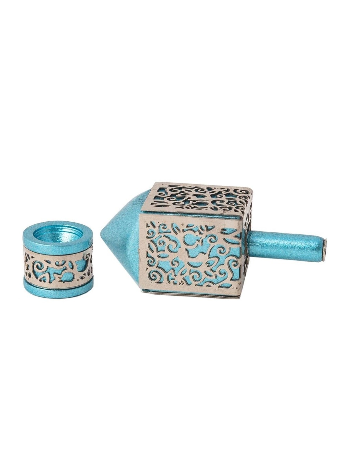 Yair Emanuel Pomegranate & Floral Pattern Dreidel (In Range of Colors)