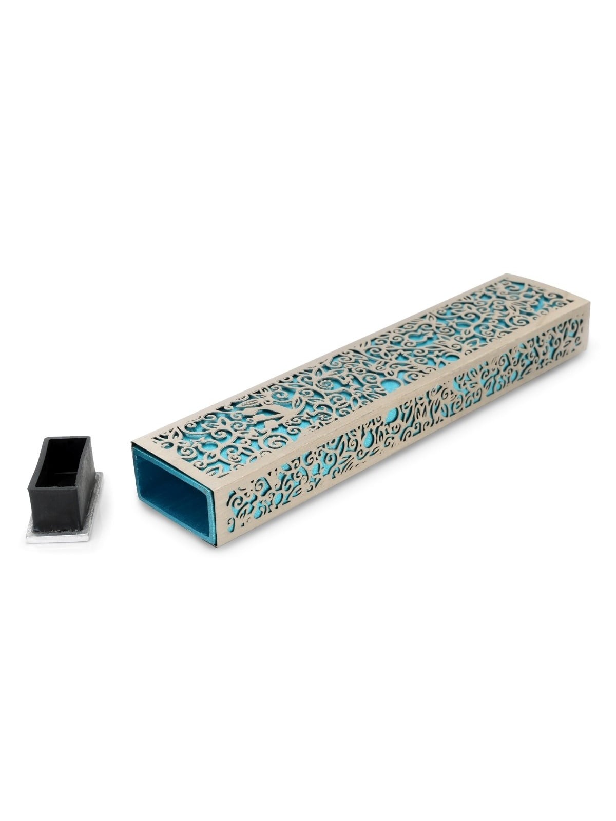 Yair Emanuel Aluminum Floral Pomegranate Mezuzah (Choice of Colors)