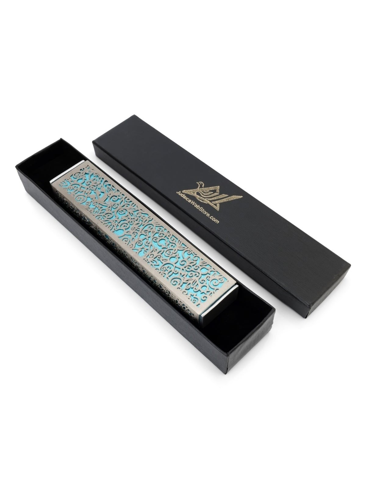 Yair Emanuel Aluminum Floral Pomegranate Mezuzah (Choice of Colors)