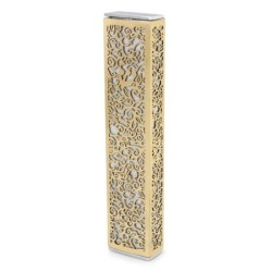 Yair Emanuel Aluminum Floral Pomegranate Mezuzah (Choice of Colors)