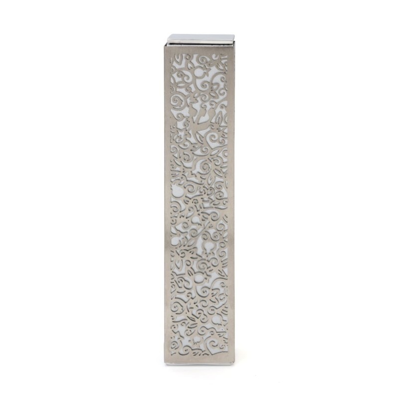 Yair Emanuel Aluminum Floral Pomegranate Mezuzah (Choice of Colors)