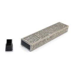 Yair Emanuel Aluminum Floral Pomegranate Mezuzah (Choice of Colors)