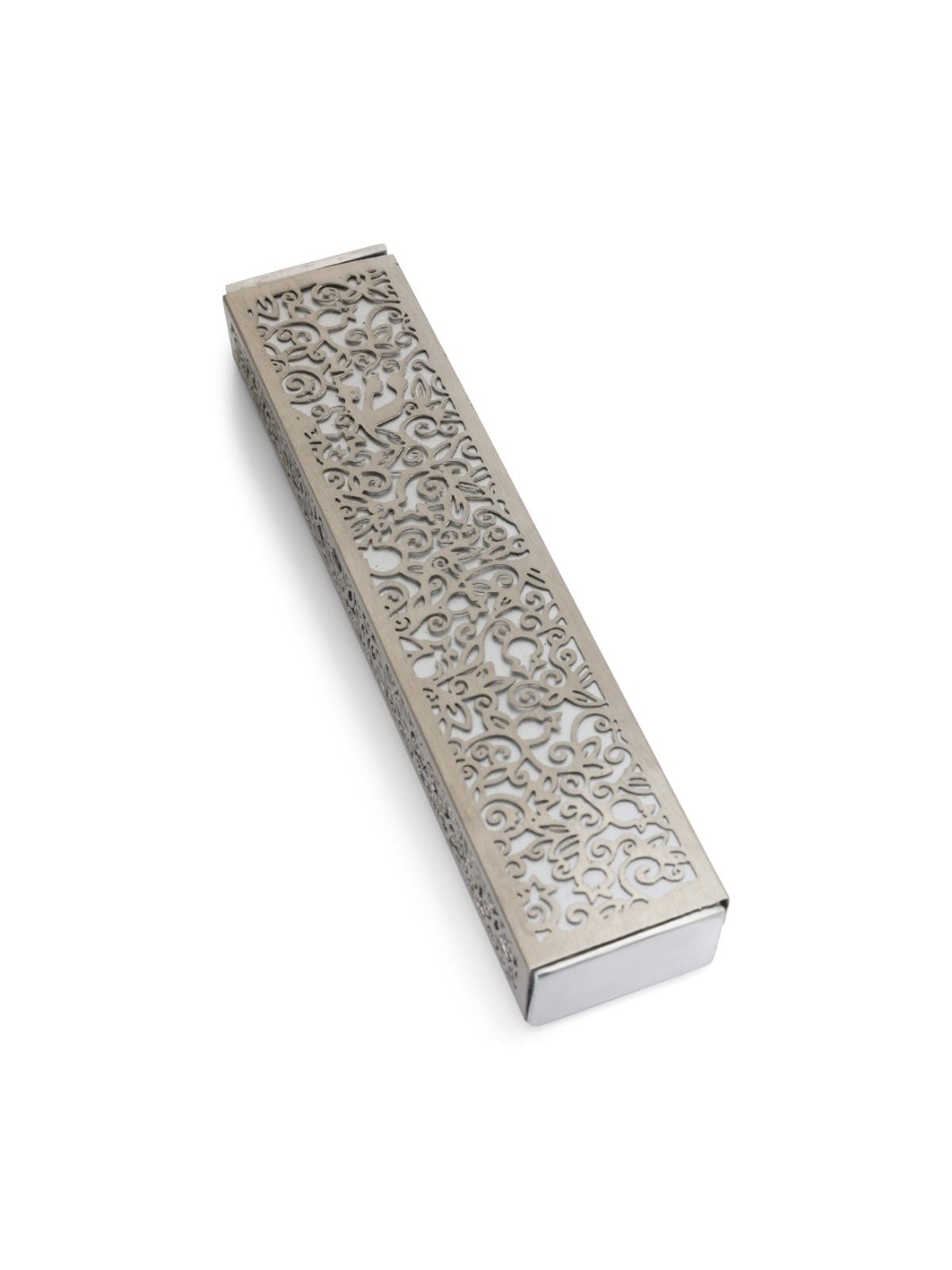 Yair Emanuel Aluminum Floral Pomegranate Mezuzah (Choice of Colors)