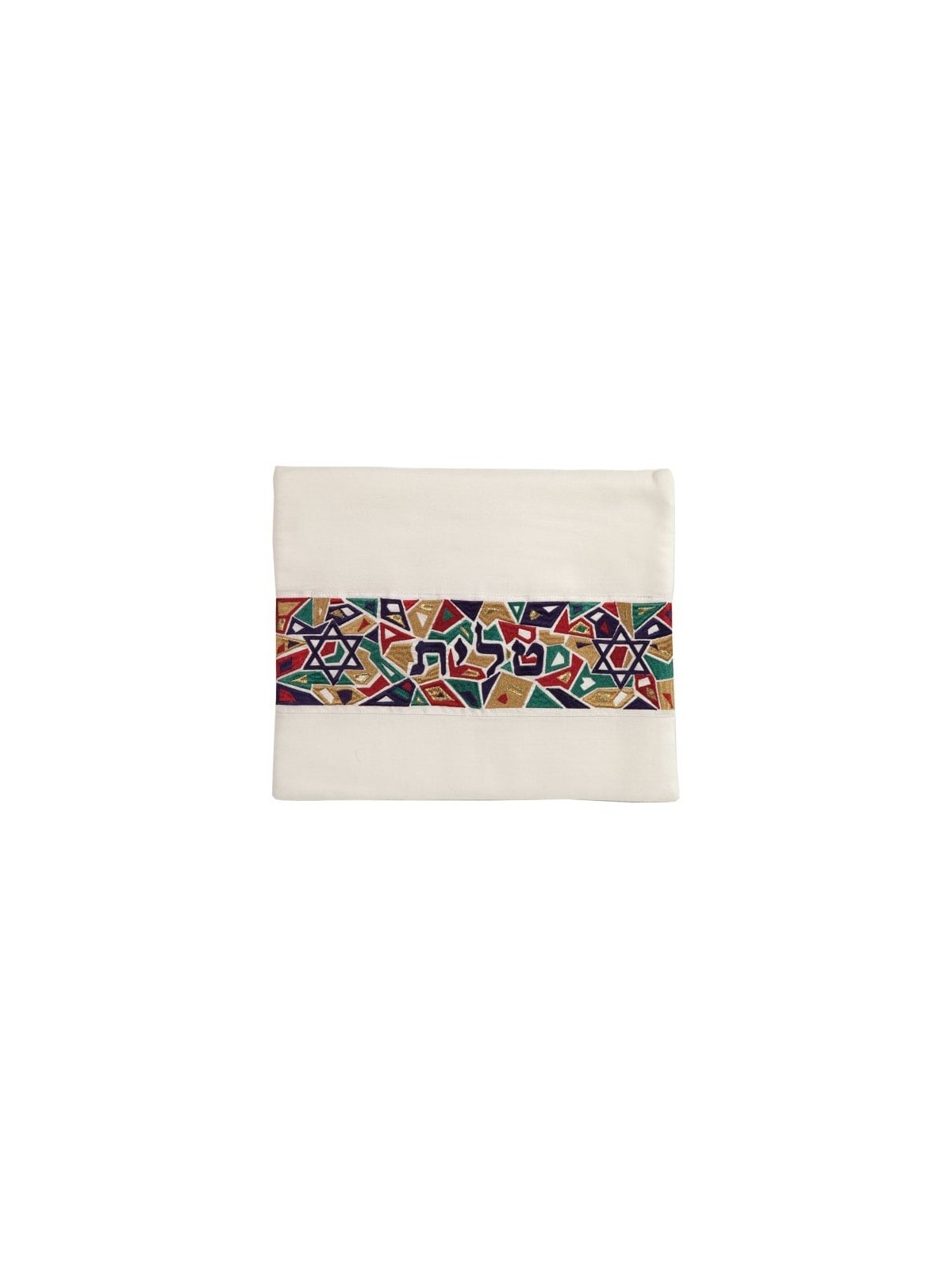 Yair Emanuel Tallit Bag with Star of David and Geometric Pattern