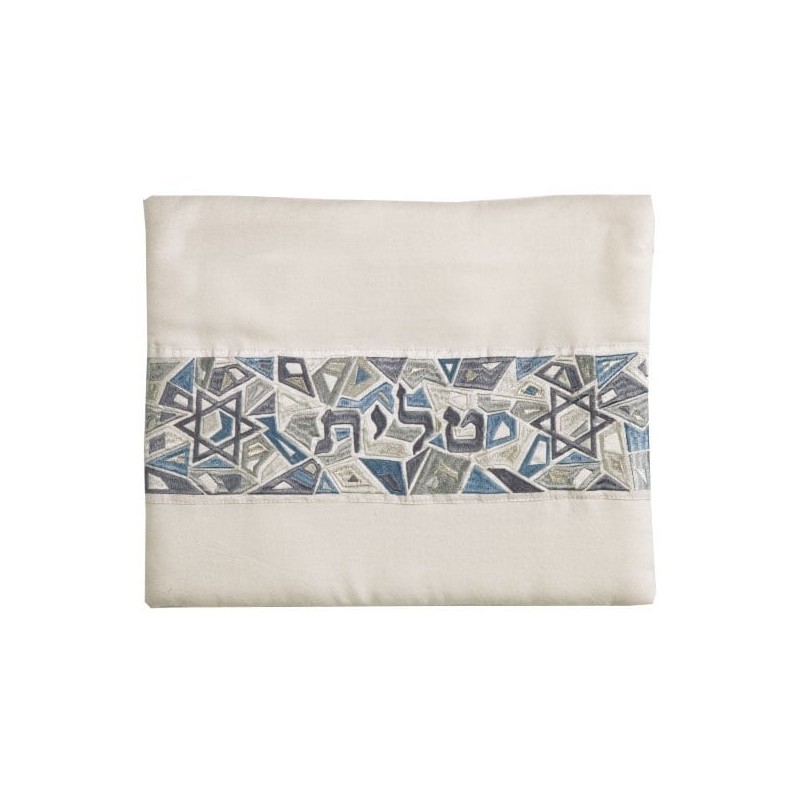 Yair Emanuel Tallit Bag with Star of David and Geometric Pattern