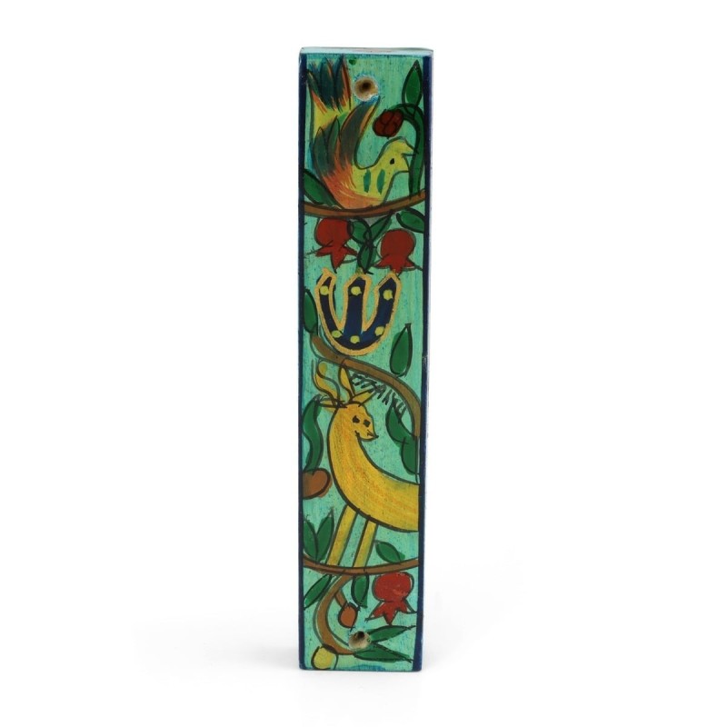 Yair Emanuel Small Wooden Mezuzah - Wildlife