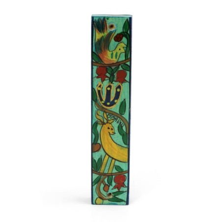 Yair Emanuel Small Wooden Mezuzah - Wildlife